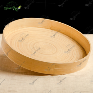 Vente en gros de plateau à manger en bambou brun rustique durable fabriqué à la main plateau de service du Vietnam - Product Image 3