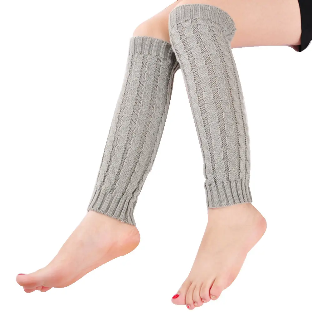 Sıcak satmak toptan kadınlar örme kış çorap özel logo örme bacak ısıtıcıları