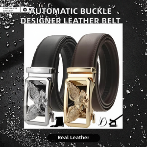 Ceinture automatique pour homme en cuir de vachette véritable avec boucle en alliage, design usine - Product Image 3