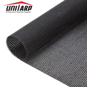 Uni-tarp Factory 250gsm 340gsm 14*14 Black Laminate Mesh Fabric 100 Polyester Mesh Fabric