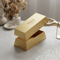 Boîtes cadeaux en forme de lingot d'or, boîtes à dragées dorées en papier, boîtes à trésor pour décorations de fête, boîtes à bonbons et chocolats