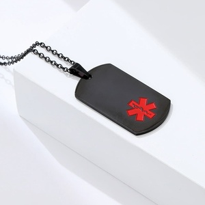Collar de estilo médico-militar transfronterizo de nuevo diseño con colgante con el logotipo del Día Internacional de la Enfermera, collar de regalo de acero inoxidable - Product Image 4