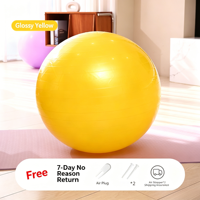 Pelota de Yoga de PVC Reforzada a Prueba de Explosiones, Resistente a la Compresión, Incluye Bomba, Diseño para Ejercicios de Estiramiento para Adultos y Mujeres Embarazadas, 55 cm