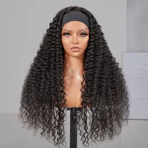 Wholesale Headband Wigs For Black Women Virgin Brazilian Wig Afro Kinky Curly Human Hair Wigs Headband Wig Women Human Hair Wig