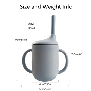 Vaso <span class=keywords><strong>de</strong></span> Agua para Bebés con Pajita, Material Resistente al Calor, Apto para Microondas, Ecológico, con Asa - Product Image 5