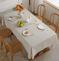 Nappe en polyester de couleur unie pour salle à manger, usage domestique, nappe rectangulaire pour table basse