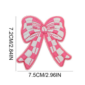 7.5cm rô thêu <span class=keywords><strong>Bow</strong></span> vá cô gái phụ nữ quần áo trang trí sắt trên đầy màu sắc thêu <span class=keywords><strong>Bow</strong></span> các bản vá lỗi cho hat Ba lô - Product Image 2