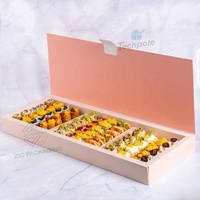 Boîte d'emballage en papier écologique personnalisée rose pour frites, beignets, sauces, bento, sushis, gâteaux, brownies, biscuits, avec inserts