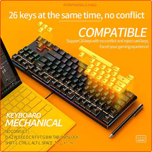 Wired <b>Gaming</b> Keyboard Three Color Splicing <b>Light</b> Up Mechanical Feeling Keyboard Desktop Computer Accessories - Product Image 4