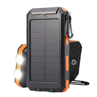 Carregador solar com design exclusivo, banco de energia solar com bússola, à prova d'água e bateria de 20000mah