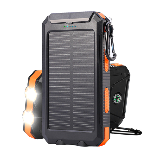 New Product Ideas 2025 Built-in Compass Charging Bank Waterproof Portable 10000mAh Large Capacity Mobile Phone Solar Power Bank