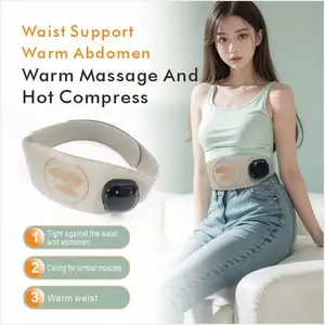 Correia de aquecimento para cólicas, massageador vibratório para alívio de cólicas menstruais, correia estimuladora abdominal com controle remoto, regra dolorosa