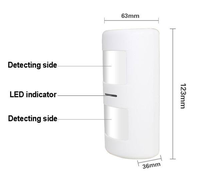 Détecteur de mouvement PIR sans fil, double capteur intelligent, grand angle, accessoire d'alarme immunisé contre les animaux domestiques, alimenté par 4 piles