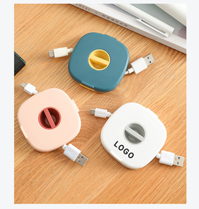 Portable Management Organizer Box for Headphone and Charging Cable, Rotating Cable Storage and Phone Holder