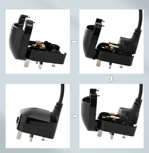 Adaptateur de prise de qualité supérieure, prise Schuko allemande vers prise britannique, prise angulaire avec prise de courant 13A 250V, boîte à fusibles, mise à la terre standard - Product Image 5