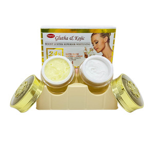 Crème de jour et de nuit super <span class=keywords><strong>éclaircissant</strong></span>e 24K or, logo OEM modifiable, <span class=keywords><strong>glutathion</strong></span> et acide kojique, peau naturellement éclatante, la meilleure crème de beauté pour le visage - Product Image 1