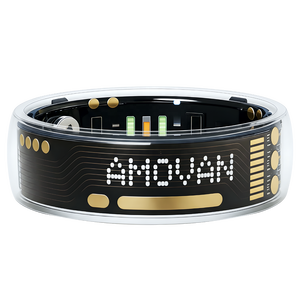 Bague Intelligente en Cristal Saphir 2026 : Suivi Santé, Fitness et Sommeil, Moniteur de Fréquence Cardiaque, Compatible iOS et Android - Product Image 1