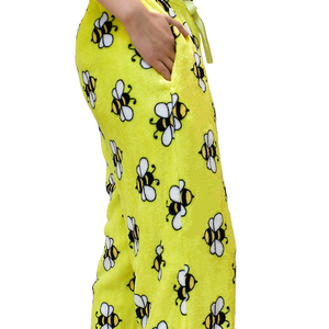 Nuovo Design all'ingrosso in <span class=keywords><strong>pile</strong></span> stampato da uomo con stampa a forma di ape con Logo personalizzato per bambini e ragazze pantaloni morbidi in flanella - Product Image 6