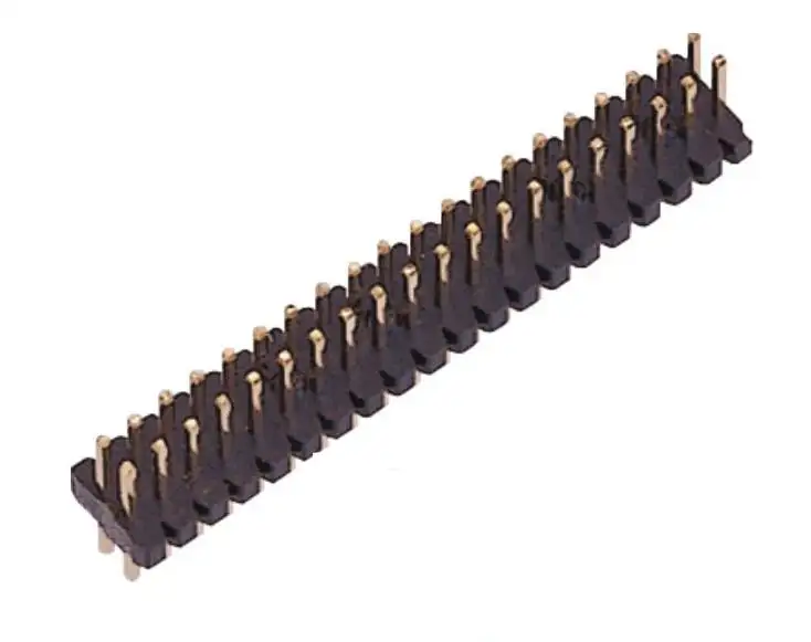 Lycn 1.27Mm Pitch Gold Pin Header Aangepaste Pin Lengte Enkele Dual Plastic Rij Rechte Dip Type 1- 80 pin Enkele Dubbele Tier