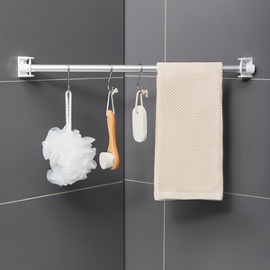 360 Degree Rotating <b>Hook</b> <b>Curtain</b> Rod <b>Hook</b> Steering Telescopic Rod <b>Hook</b> No Punching Ring Triangle for Bathroom - Product Image 5