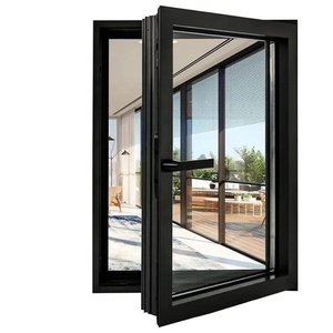 Fenêtre en aluminium à <span class=keywords><strong>vitrage</strong></span> simple, insonorisée, avec unités de verre isolantes noires personnalisées, pour nouvelle construction, assortiment - Product Image 1