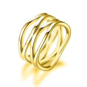 Anello geometrico in acciaio inossidabile Q718, gioiello moderno unisex, regalo di moda dal design semplice per uomo e donna - Product Image 5