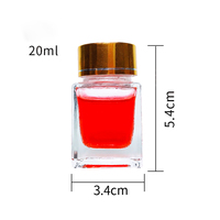 Encrier de stylo en verre clair rechargeable de bouteille d'encre en verre clair vide transparent de 25ml