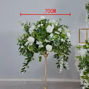 Nouvelle Boule de Fleurs Artificielles Style Forêt Coréenne Romantique, Rose Verte, pour Cérémonie de Mariage en Plein Air, Église, Bord de Route - Product Image 5