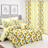 Ensemble de rideaux avec draps Ensemble de housse de couette Draps pour lits Couettes et couette Ensemble de literie avec rideaux assortis