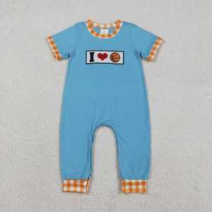 Vêtements assortis pour frères et bébés garçons, broderie « I LOVE Basketball », tenues d'été pour garçons - Product Image 5