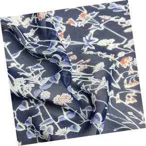 Light 12mm Breathable Comfortable Material Custom Digital Printing Floral Design Silk Georgette Fabric For Women Summer Dress