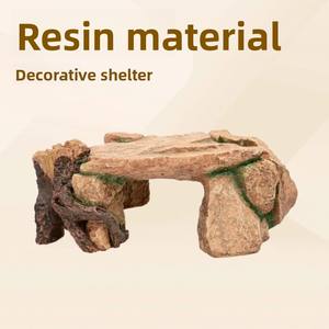 Caverne cachette pour reptiles, plateforme <span class=keywords><strong>de</strong></span> <span class=keywords><strong>bain</strong></span> <span class=keywords><strong>de</strong></span> <span class=keywords><strong>soleil</strong></span> pour tortues, décor <span class=keywords><strong>de</strong></span> terrarium en résine naturelle, roche d'escalade, cachette pour lézards, accessoires pour terrarium - Product Image 3