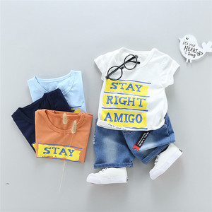 Fabricante de Ropa Infantil, Camiseta con Mangas Raglán, Impresora en Guangzhou y Jeans Azules a Cuadros con Efecto Mármol - Product Image 5