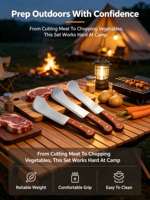 Ensemble de couteaux de cuisine professionnels Tc à finition polie, couteau à découper la viande, couteau de boucher, couteau à désosser et à découper la viande