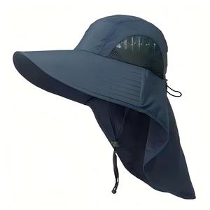 Yx Women's Adjustable Wide Uv Foldable Waterproof Fish <b>Hat</b> with Neck Flap <b>Light</b>-purple 100% Polyester - Product Image 3