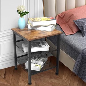 3 Floor Storage Bedroom Living Room Farmhouse Lok Black Industrial <strong>Narrow</strong> Nightstand Small Space <strong>Side</strong> <strong>Table</strong> - Product Image 4