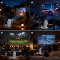 Kedatangan Baru S36 LED Lampu Tidur Mini Modern Tema Bulan Bintang Speaker Terintegrasi Portabel Rumah Natal Proyektor Android 14