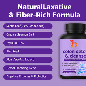 Capsules de détoxification du côlon avec séné, enzymes digestives, probiotiques, favorisent la santé digestive, détox rapide en 14 jours - Product Image 3