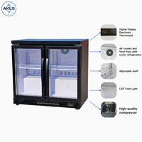 Réfrigérateur de boissons commerciales porte en verre à 2 portes 110v/220v affichage de lumière LED boîtes de nuit et bars à haut rendement énergétique pour le stockage de boissons