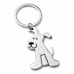 Portachiavi in Metallo Lucido a Forma di Cane, Moschettone alla Moda in Lega con Stampa Offset e UV, Logo Laser per Uso con Chiavi, Senza Scatola - Product Image 2