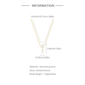 Collier tendance en argent 925 plaqué or avec pendentif œil de cheval et fleur, un best-seller - Product Image 5