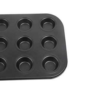 Molde para Muffins de 12 Cavidades, Antiadherente, Rectangular, para Mini Pasteles, Apto para Lavavajillas, Color Negro - Product Image 2