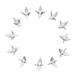Japanische Liebevolle Glitzer-Silber Origami-Kraniche Mobile Girlande 100 Stück Handgefertigte Gefaltete Papierkunst für Hochzeit Party Feiertag - Product Image 2