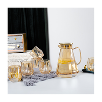 Ensemble de carafes en verre 6 pièces, carafe à eau chaude en verre borosilicate résistant à la chaleur, verrerie en cristal, nouveau style, prix d'usine, prix bas, esthétique