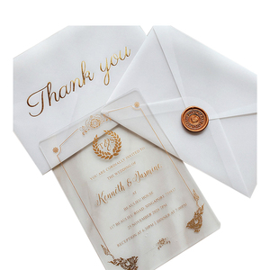 Invitations de <span class=keywords><strong>mariage</strong></span> en acrylique <span class=keywords><strong>arabe</strong></span> « Eid Mubarak » très vendues avec carte en acrylique miroir doré - Product Image 3
