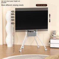Chariot mobile pour téléviseurs de 50 à 100 pouces, robuste, avec roues, VESA 900x600mm, quatre pieds, capacité 81,5 kg, blanc/noir