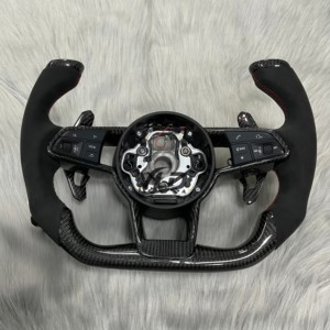 Volant de <span class=keywords><strong>sport</strong></span> YLD en fibre de carbone, style compétition <span class=keywords><strong>noir</strong></span>, pour Audi R8 2017 2020 2021 2022 2023 2024, personnalisable - Product Image 2