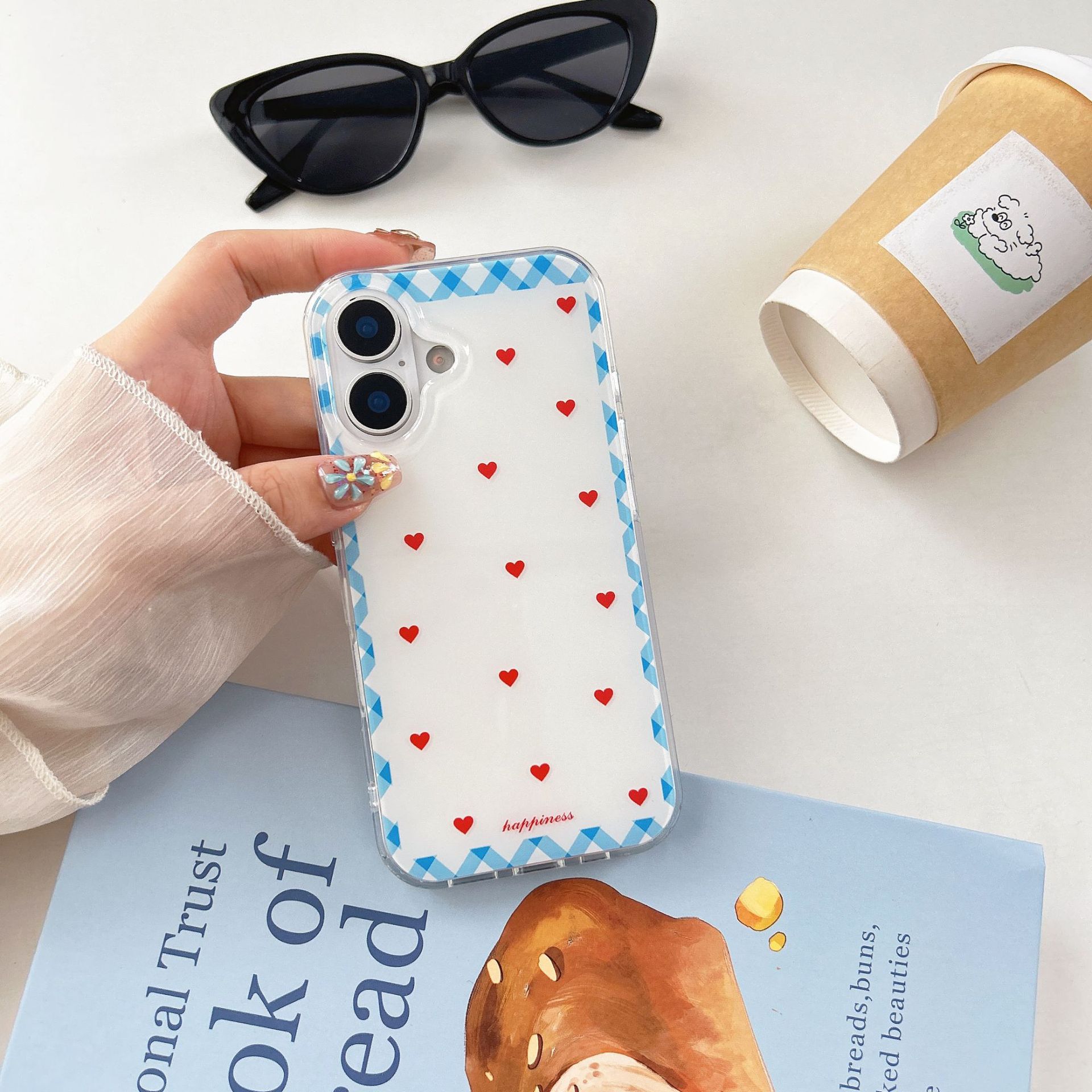 Double-layer IMD Checkered Small Heart