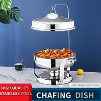 Dernier cri 9 litres suspendu en acier inoxydable pour buffet traiteur chauffe-plats de luxe chauffe-plats rond en or
