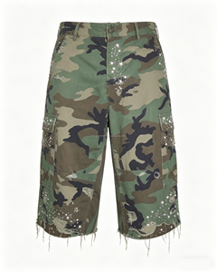 HG New Vintage Washed Streetwear Utility <b>Camo</b> <b>Cargo</b> <b>Shorts</b> Custom logo Men Oversized Fit Wide Leg Baggy Long Tactical <b>Shorts</b> - Product Image 3